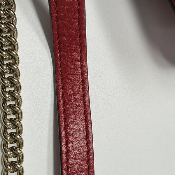 Interlocking G Small Calfskin Red