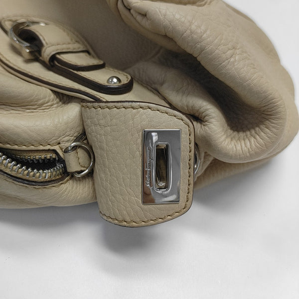 Calfskin Top Handle Bag Beige