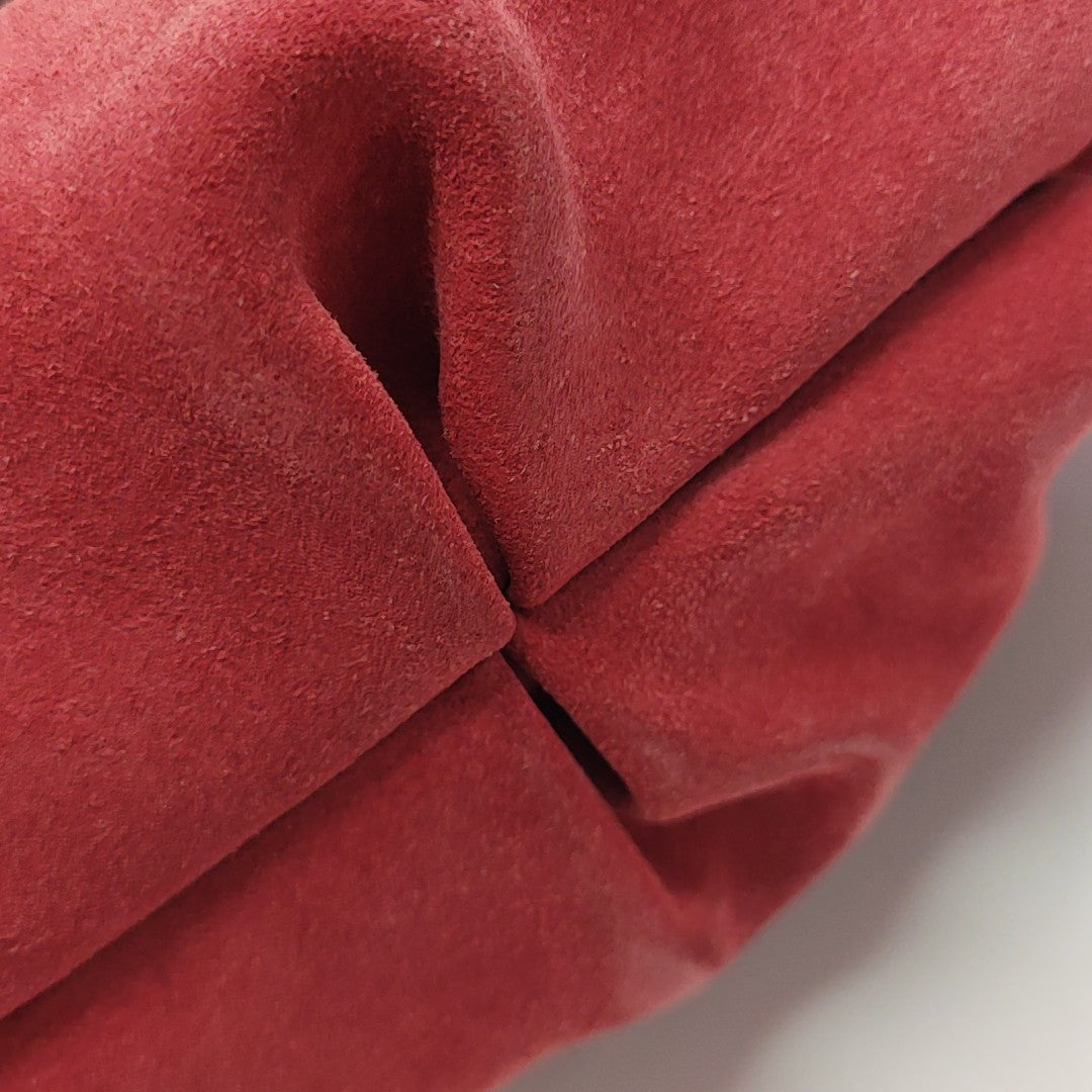 Suede Top Handle Bag Red