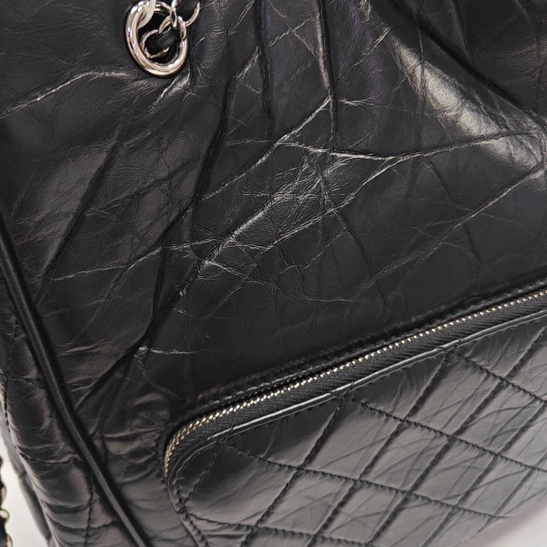 Quilted Calfskin Shoulder Bag Black