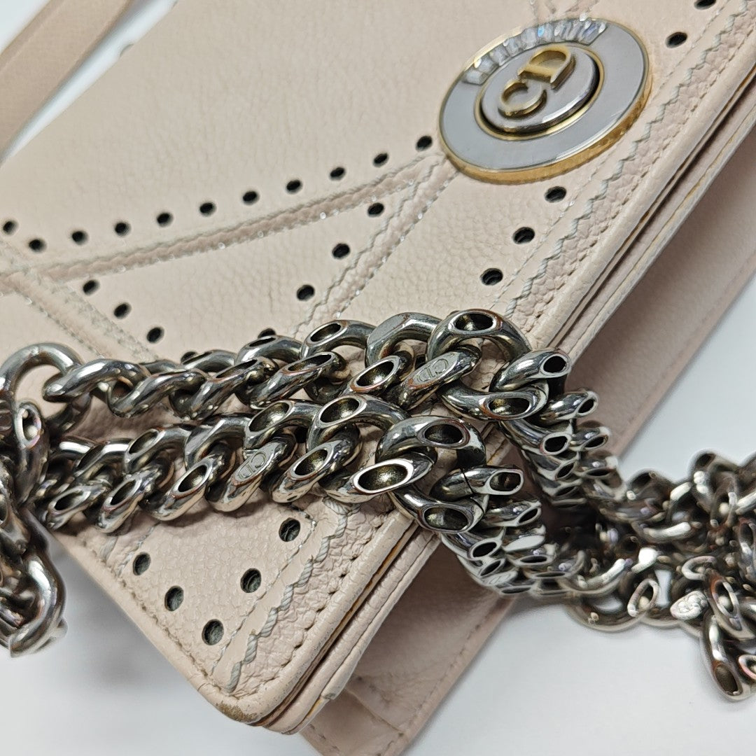 Cannage Calfskin Crossbody Bag Pink