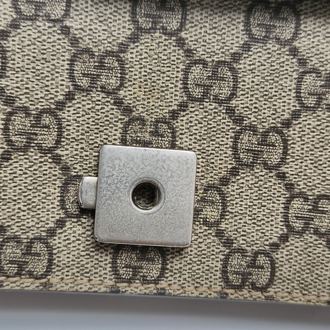 Dionysus Mini Monogram Coated Canvas Beige