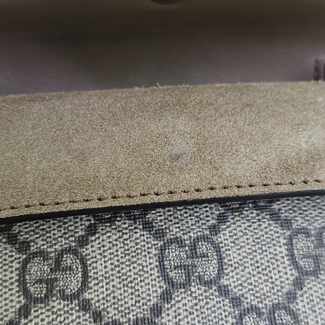 Dionysus Super Mini Monogram Coated Canvas Beige