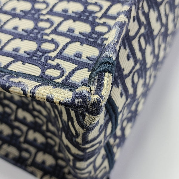 Book Tote Large Oblique Canvas Blue