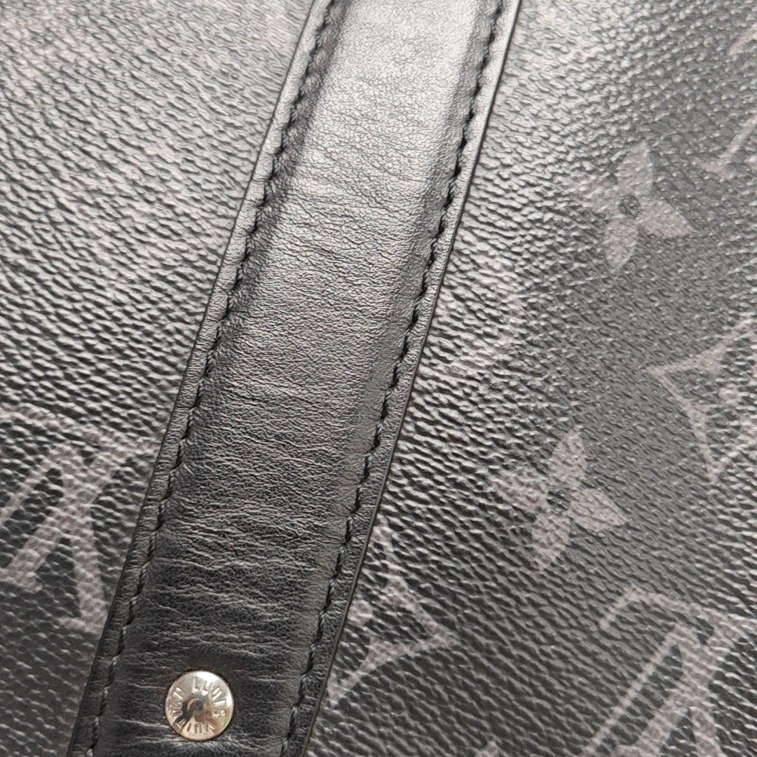 KEEPALL Monogram Coated Canvas Black