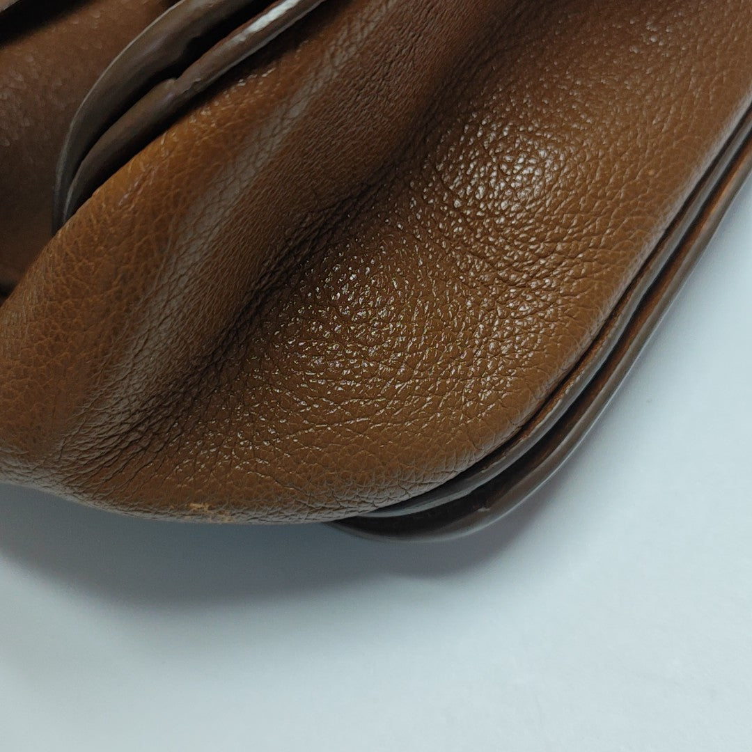 Calfskin Shoulder Bag Brown