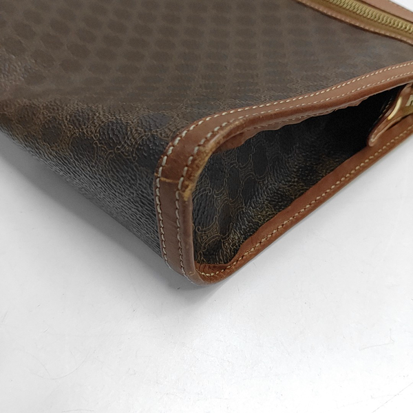 Authenticated pre-owned  MACADAM CLUTCHES Coated Canvas Brown - Clutch at Looply