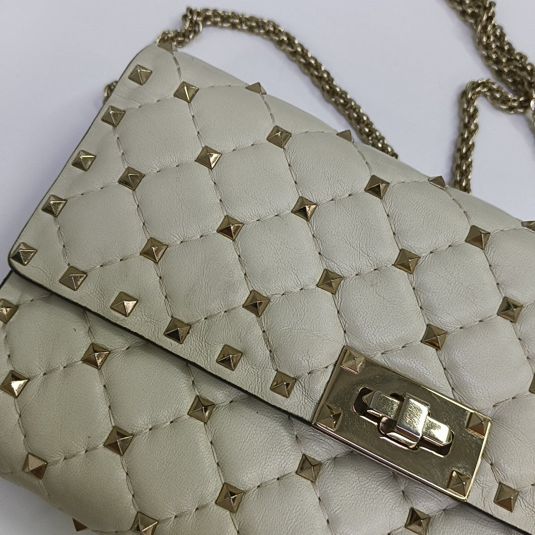 Spike Up Quilted Lambskin White