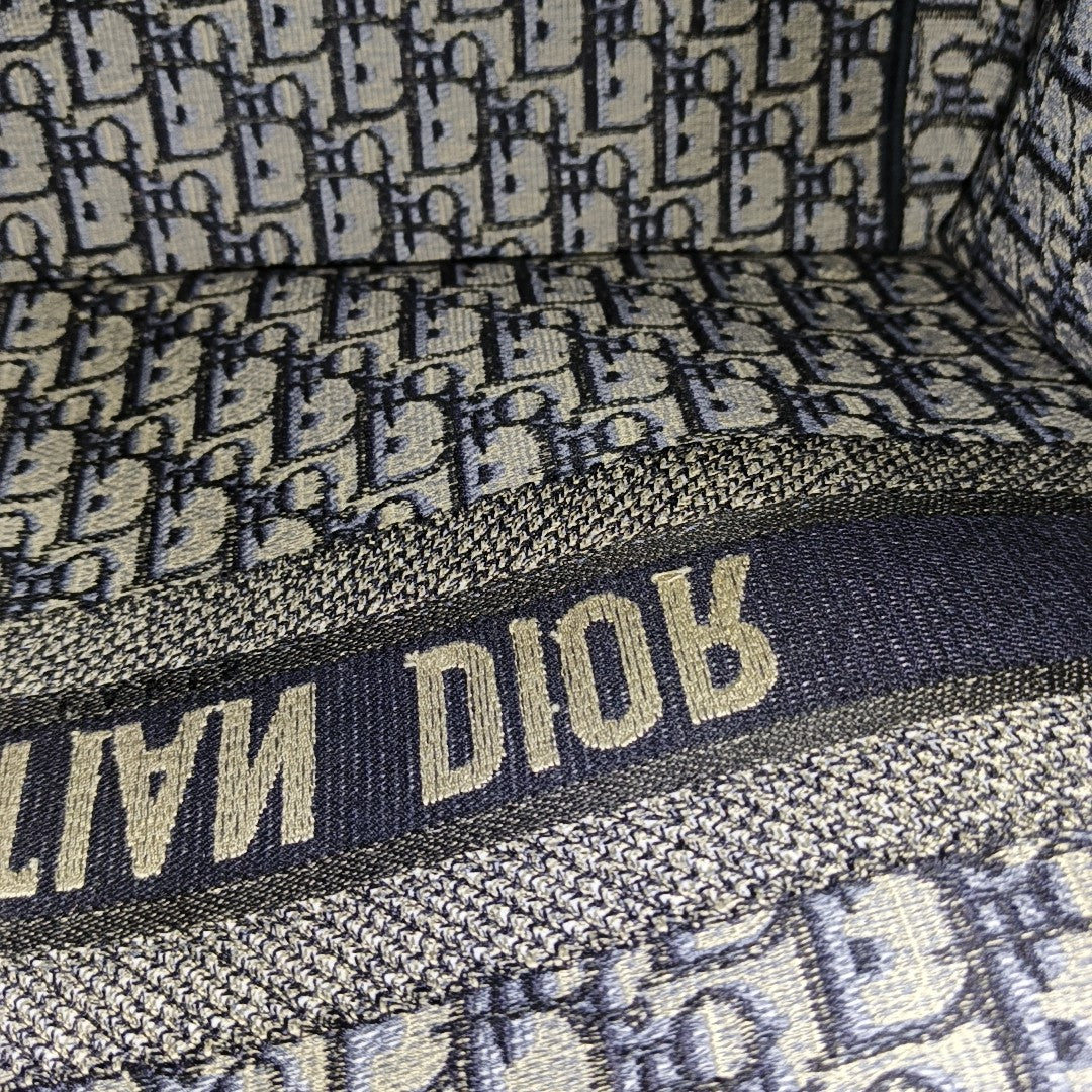 Book Tote Large Oblique Canvas Blue
