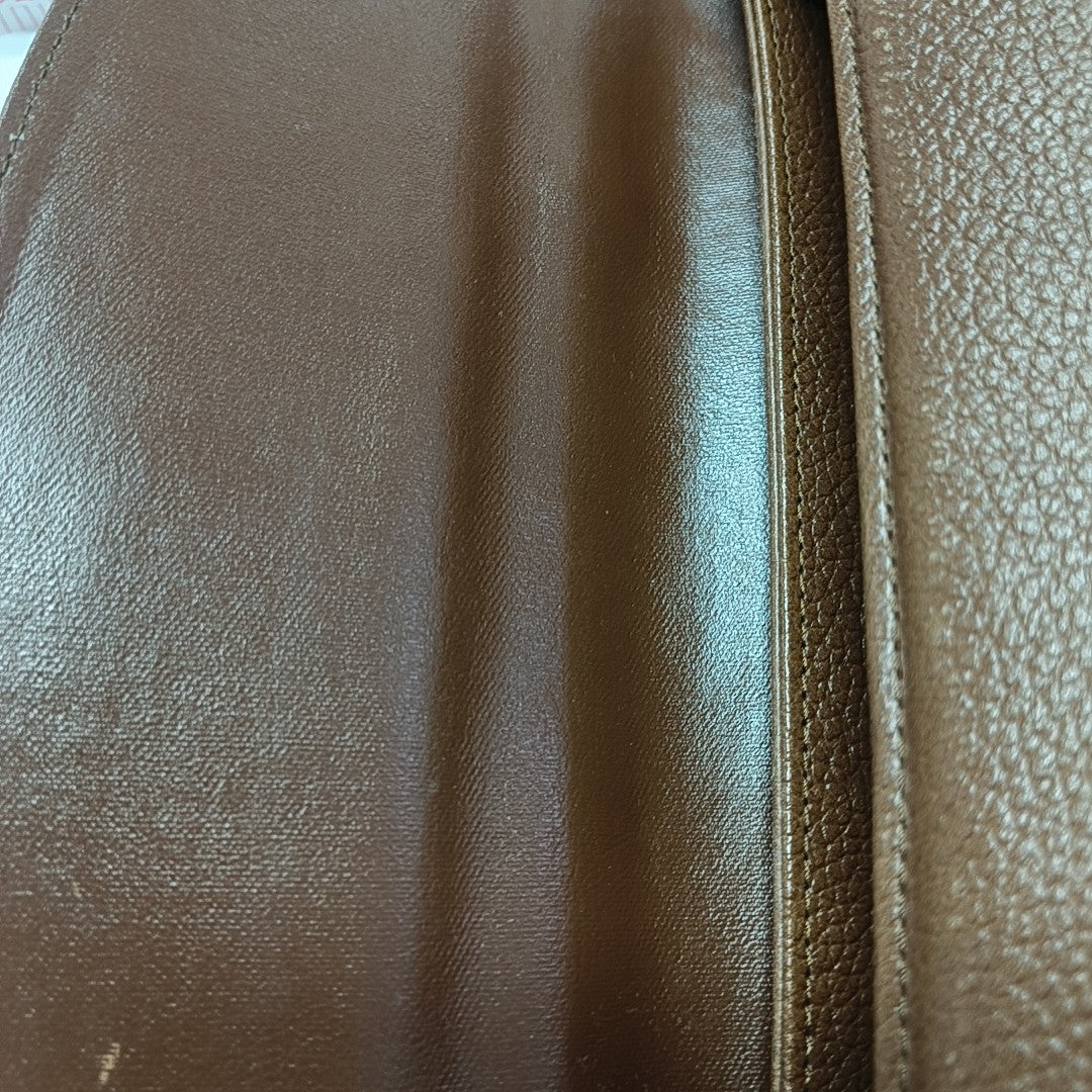 Calfskin Top Handle Bag Brown