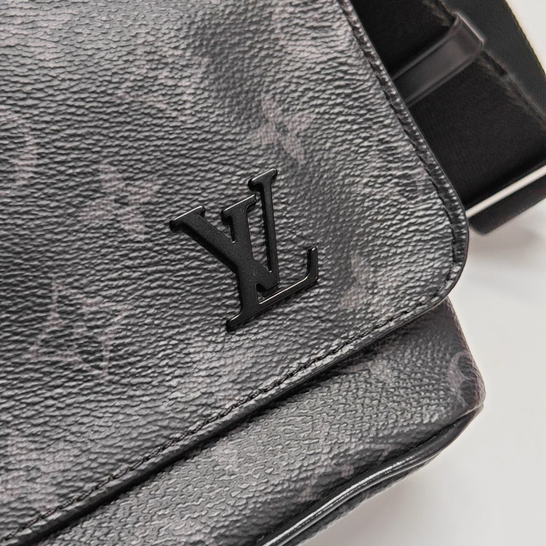 DISTRICT PM Monogram Coated Canvas Black