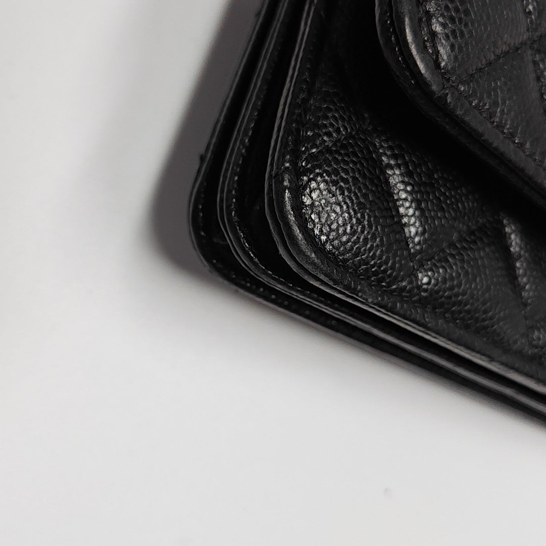 WOC Quilted Grained Calfskin Black