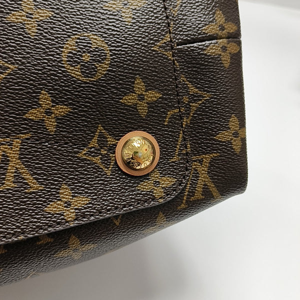 OLYMPE MM Monogram Coated Canvas Brown