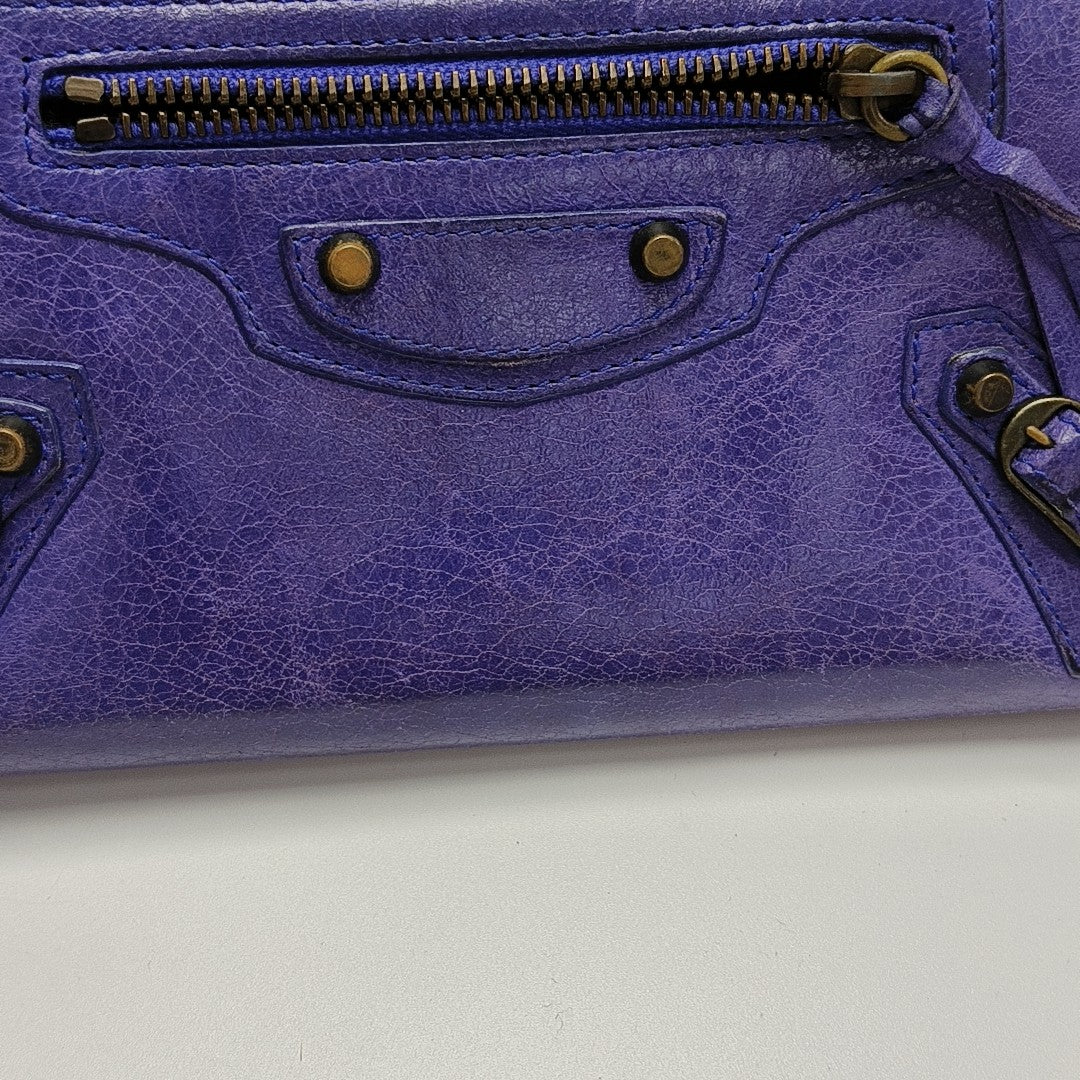 Classic City Lambskin Purple Wallet
