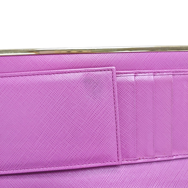 Gancio Calfskin Purple Wallet