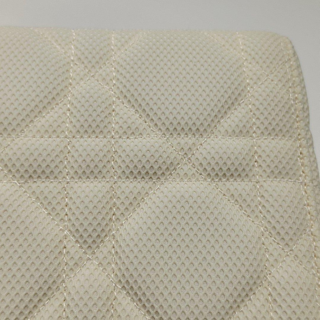 Authenticated pre-owned  Lady D-Lite Medium Cannage Fabric White - Shoulder Bag at Looply
