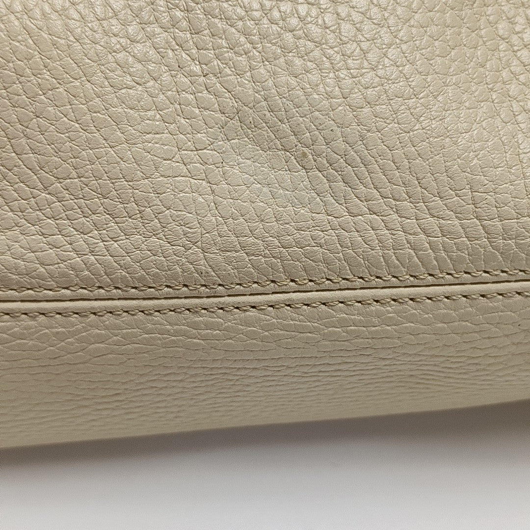 Calfskin Top Handle Bag Beige