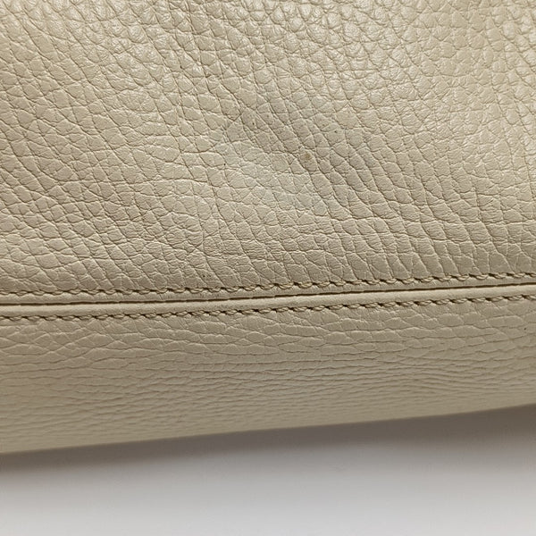 Calfskin Top Handle Bag Beige