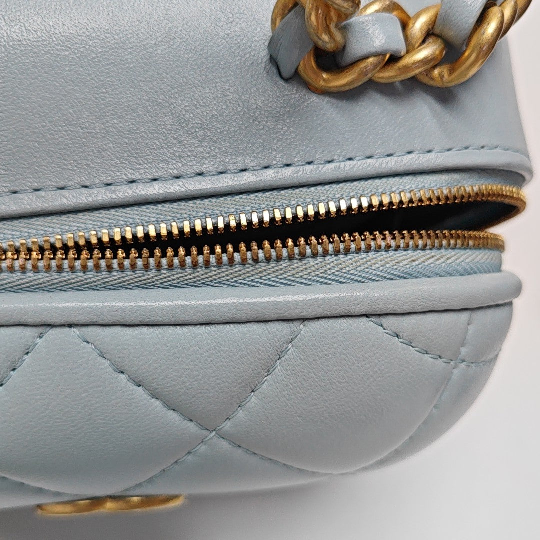 Quilted Lambskin Shoulder Bag Blue