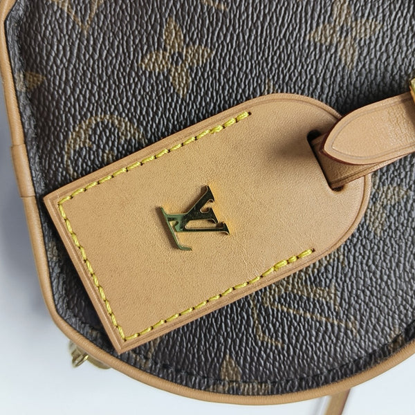 BOITE CHAPEAU Mini Monogram Coated Canvas Brown