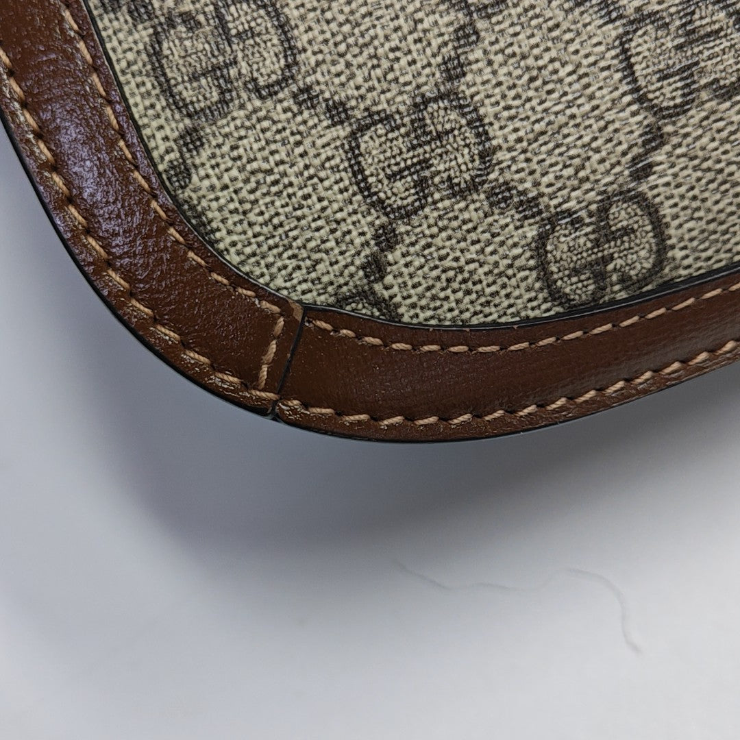 Horsebit 1955 Medium Monogram Coated Canvas Beige