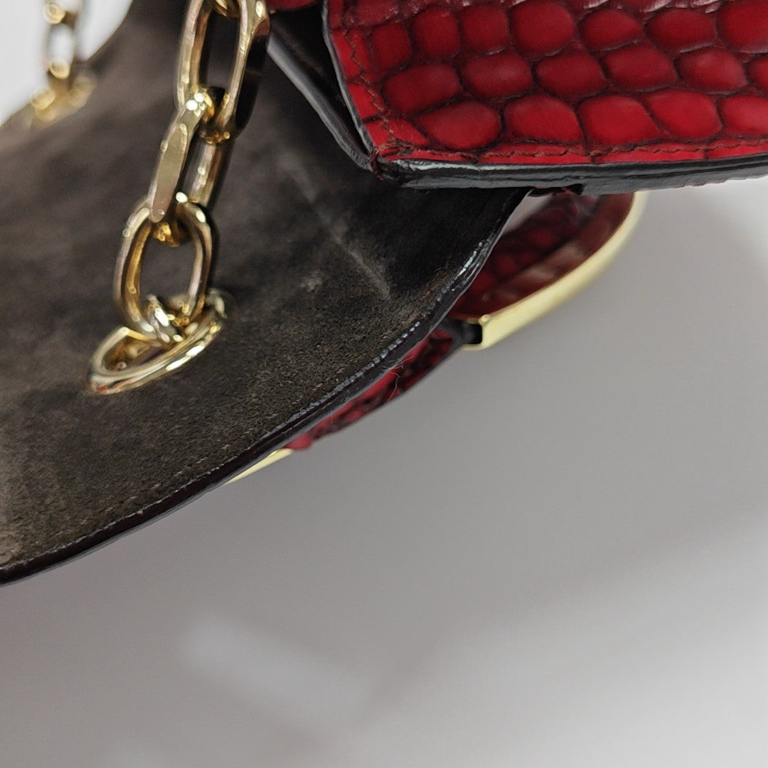 Calfskin Top Handle Bag Red