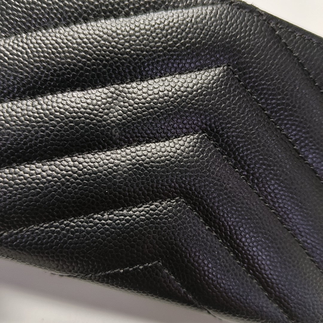 MATELASSE Calfskin Black Card Holder