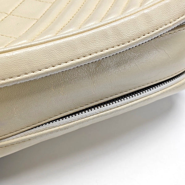 Small Quilted Lambskin White