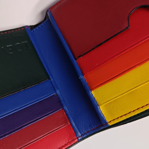 Rainbow Calfskin Blue Wallet