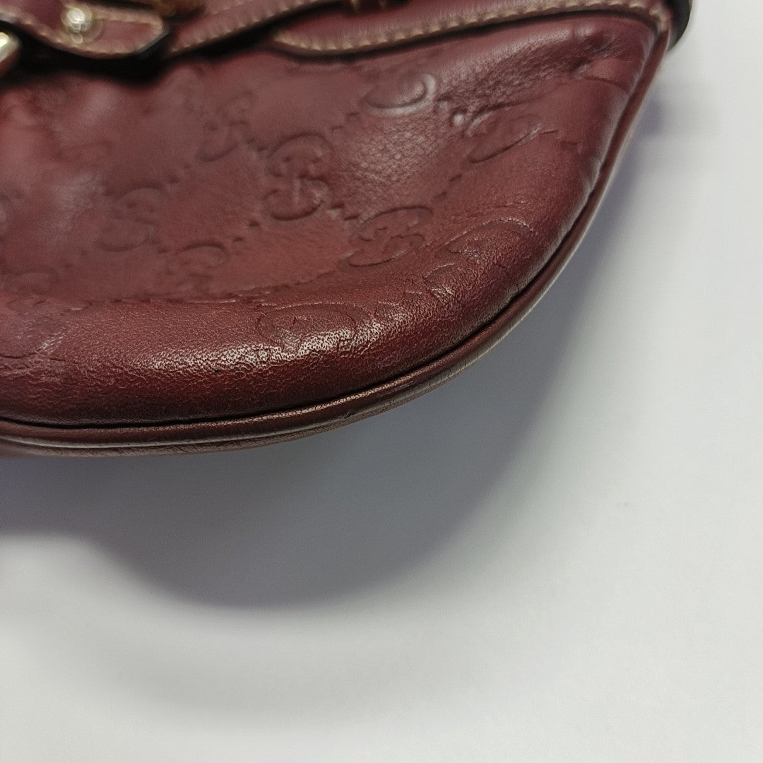Monogram Calfskin Shoulder Bag Red