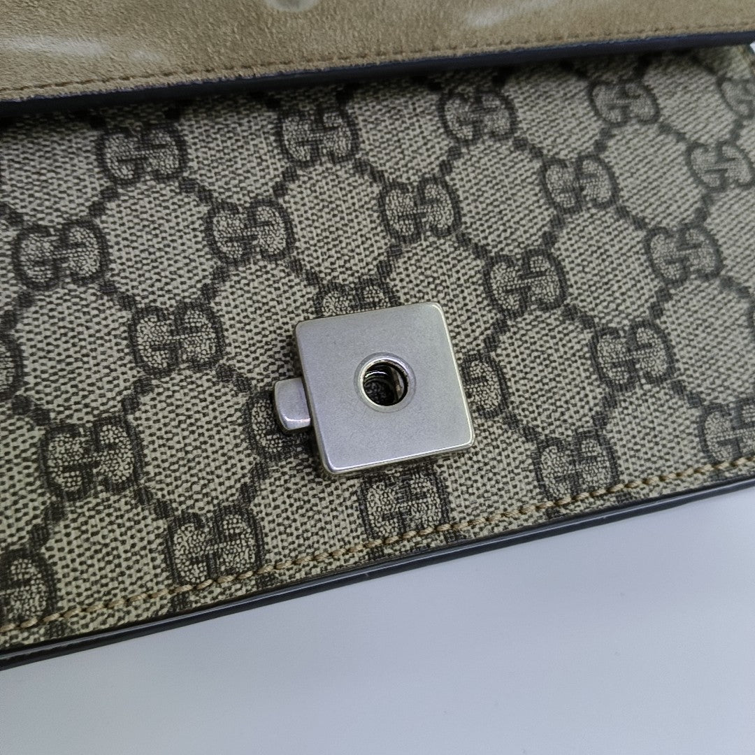 Dionysus Mini Monogram Coated Canvas Beige