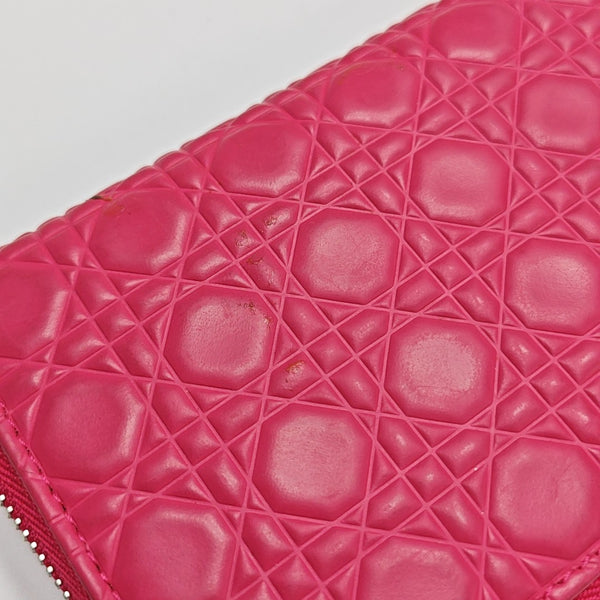 Lady Dior Small Cannage Calfskin Pink Wallet