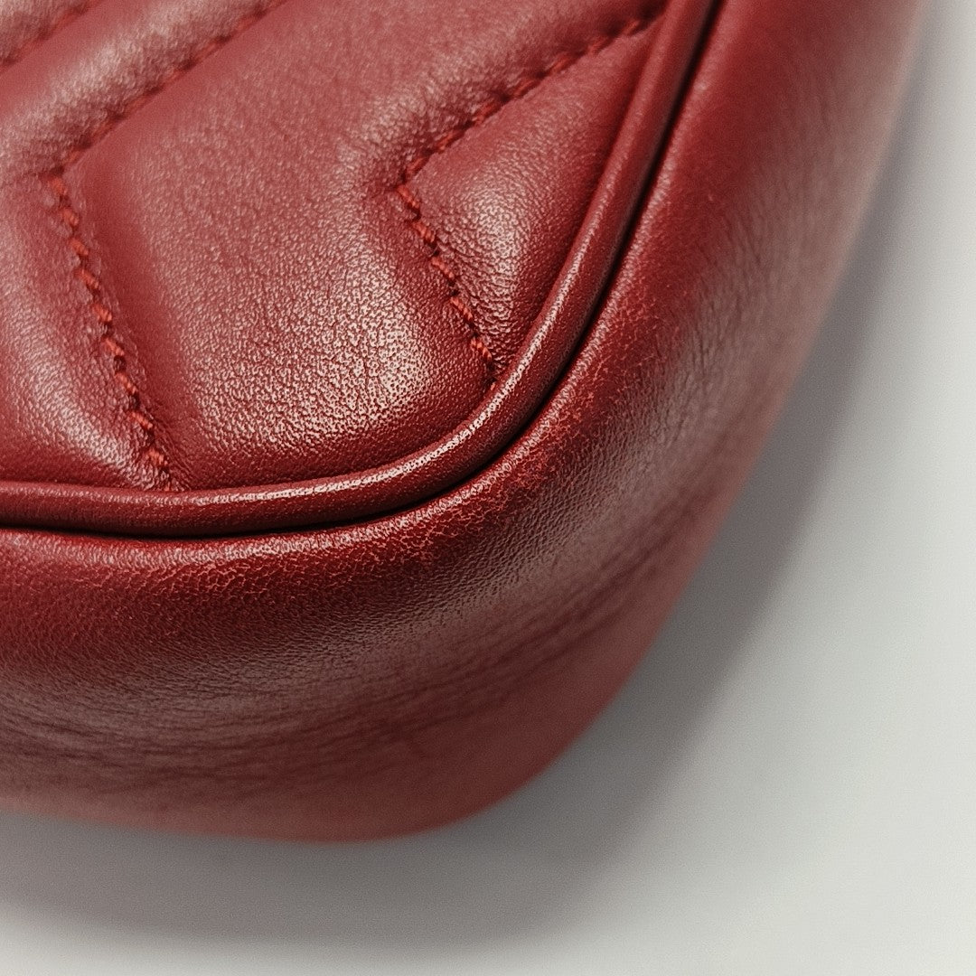 GG Marmont Mini Quilted Calfskin Red