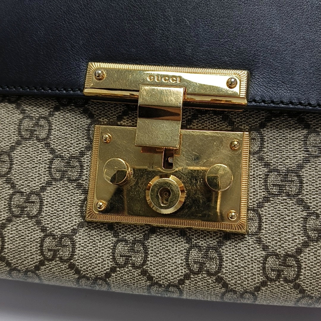 Authenticated pre-owned  Padlock Medium Monogram Coated Canvas Beige - Shoulder Bag at Looply