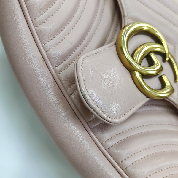 GG Marmont Medium Quilted Calfskin Pink