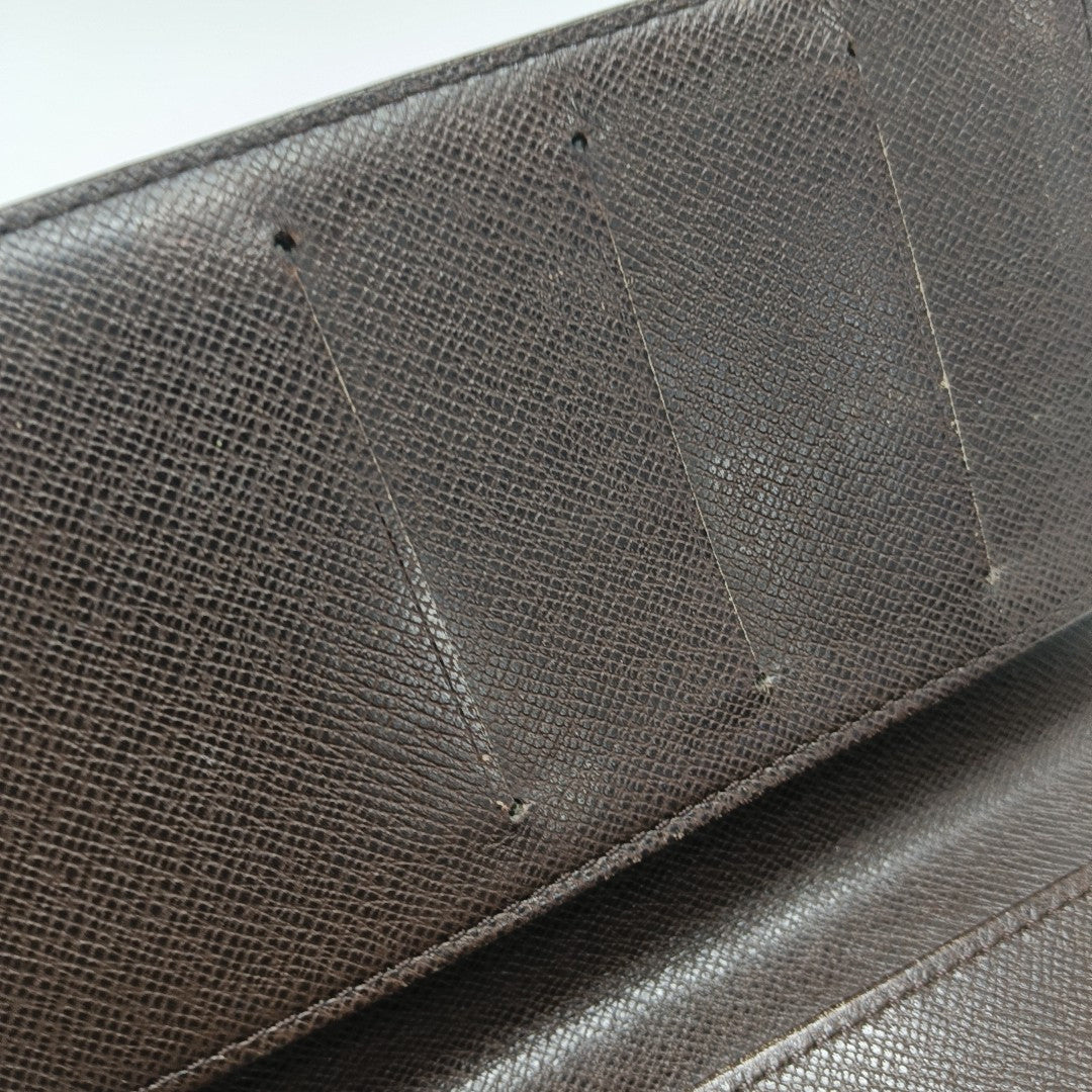 JAMES Damier Ebene Coated Canvas Brown Wallet