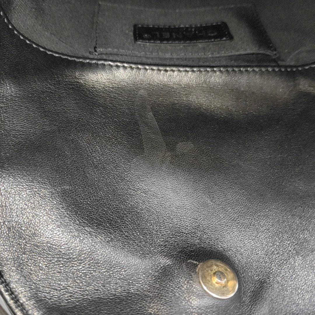 Quilted Lambskin Bucket Bag Black