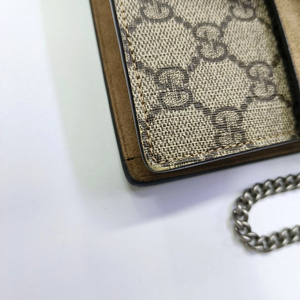 Dionysus Super Mini Monogram Coated Canvas Beige