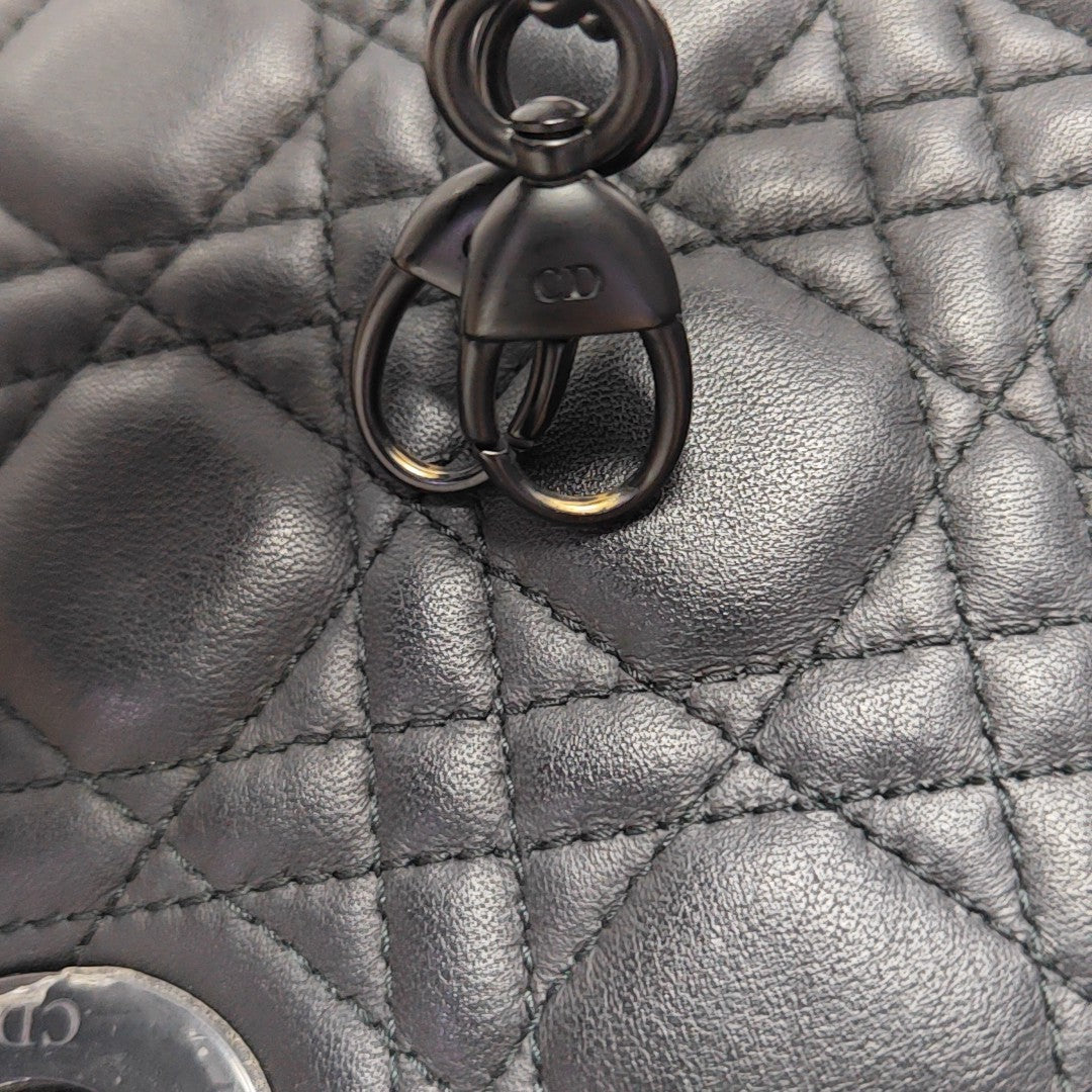 Lady Dior Mini Cannage Lambskin Black