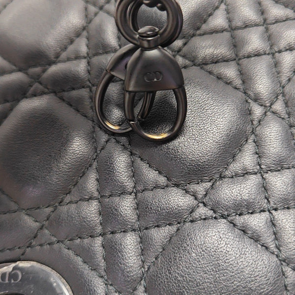 Lady Dior Mini Cannage Lambskin Black