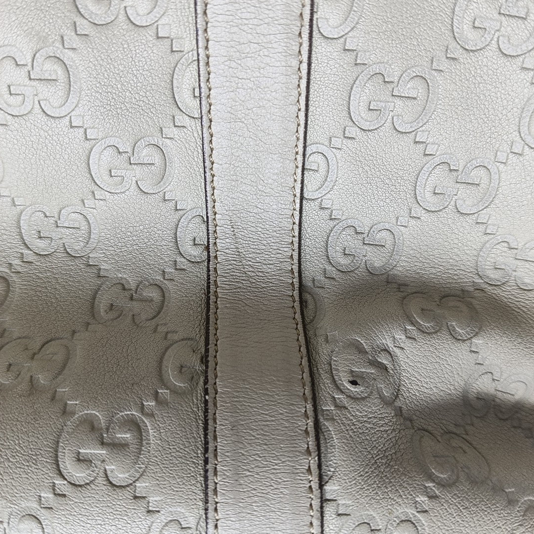 Abbey Monogram Calfskin White