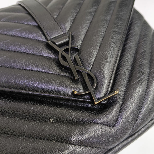 COLLEGE Medium Chevron Lambskin Black