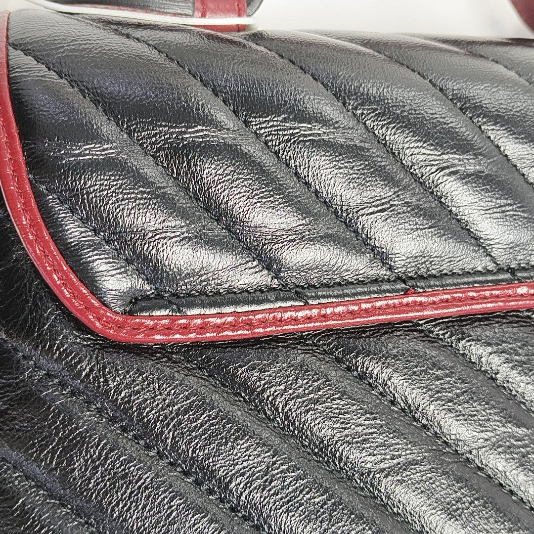 GG Marmont Small Quilted Calfskin Black