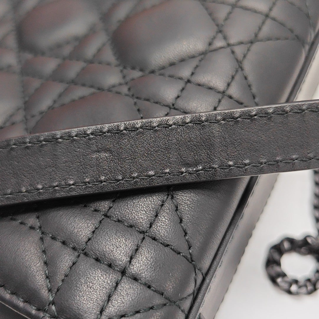 Lady Dior Mini Cannage Calfskin Black