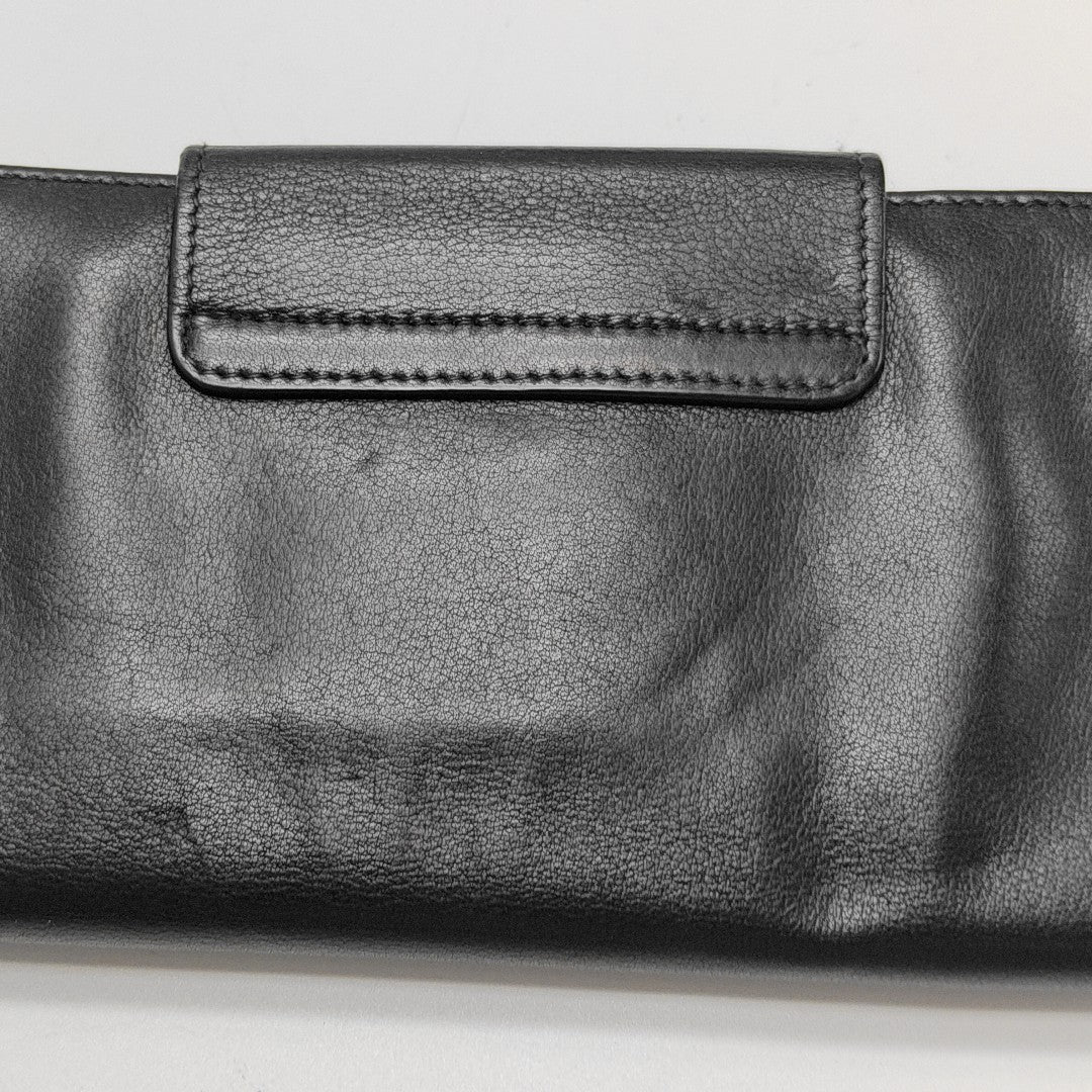 Gancio Calfskin Black Wallet