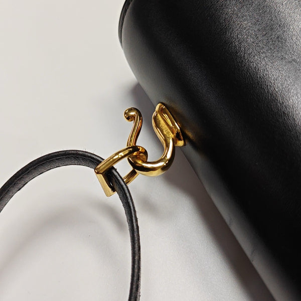 Box Calf Shoulder Bag Black