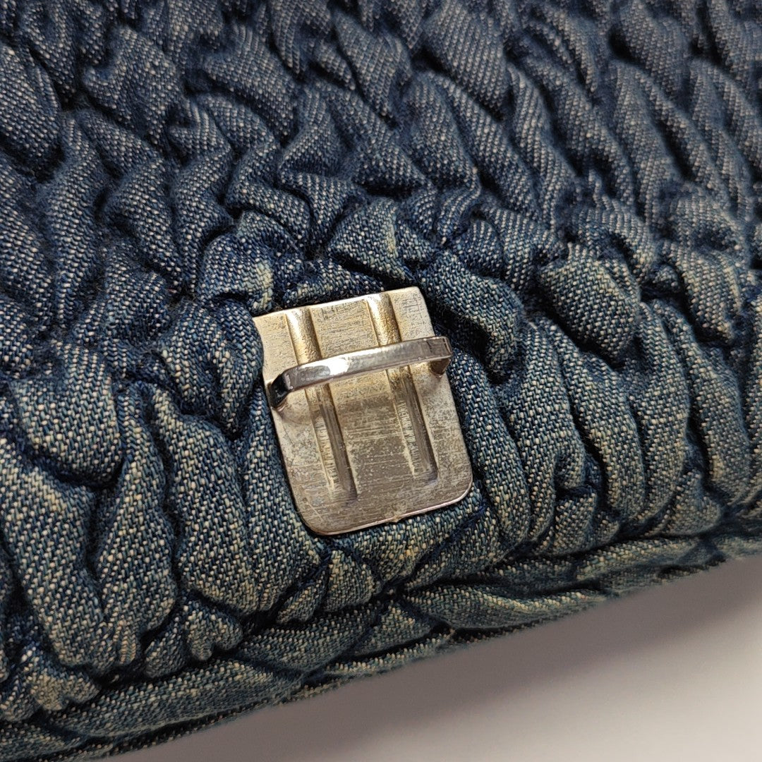 Crystal Quilted Fabric Blue