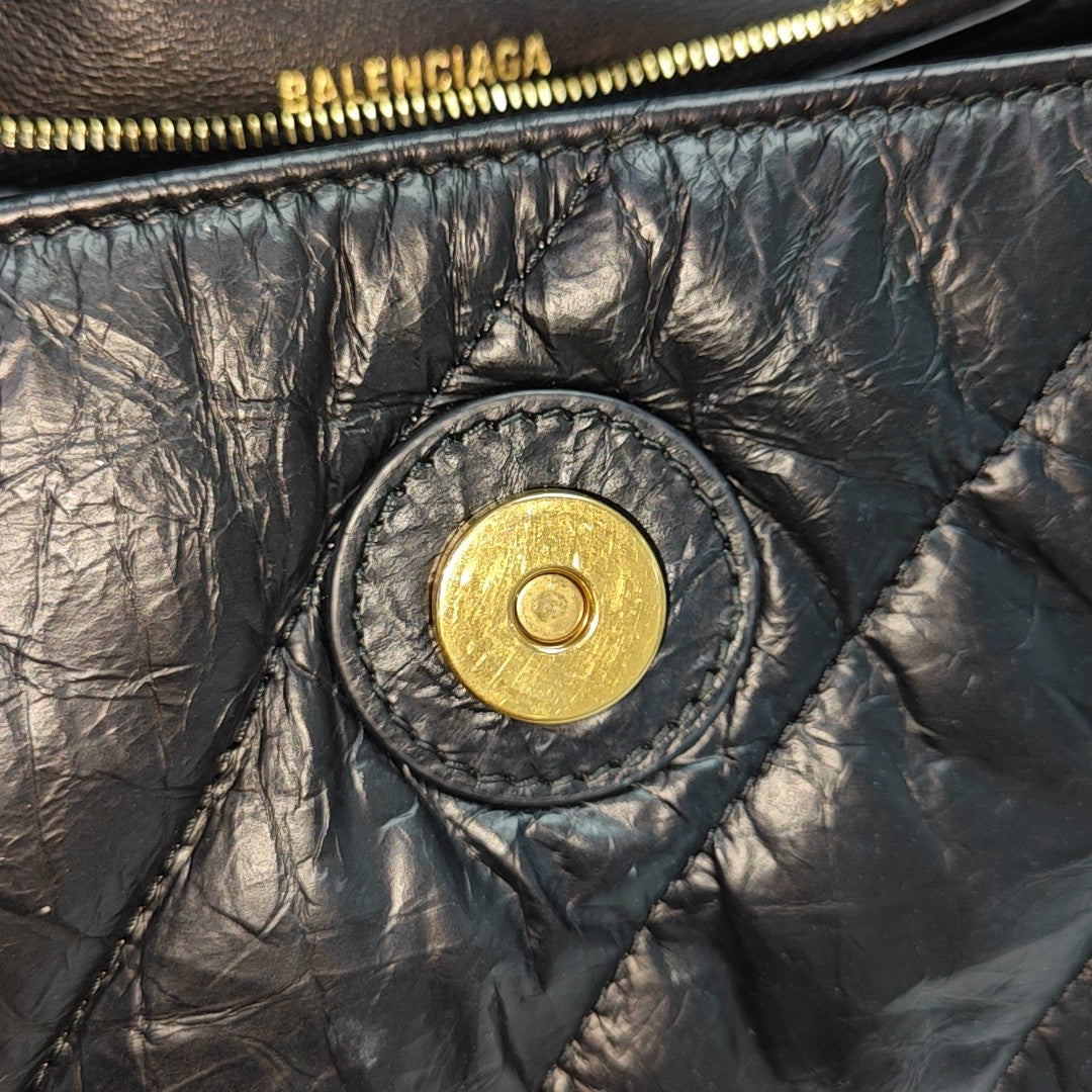 Crush Small Quilted Calfskin Black