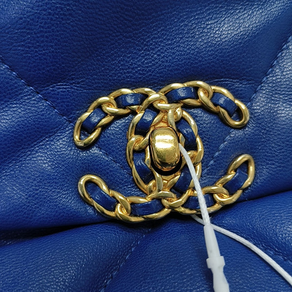 CHANEL 19 Large Quilted Lambskin Blue