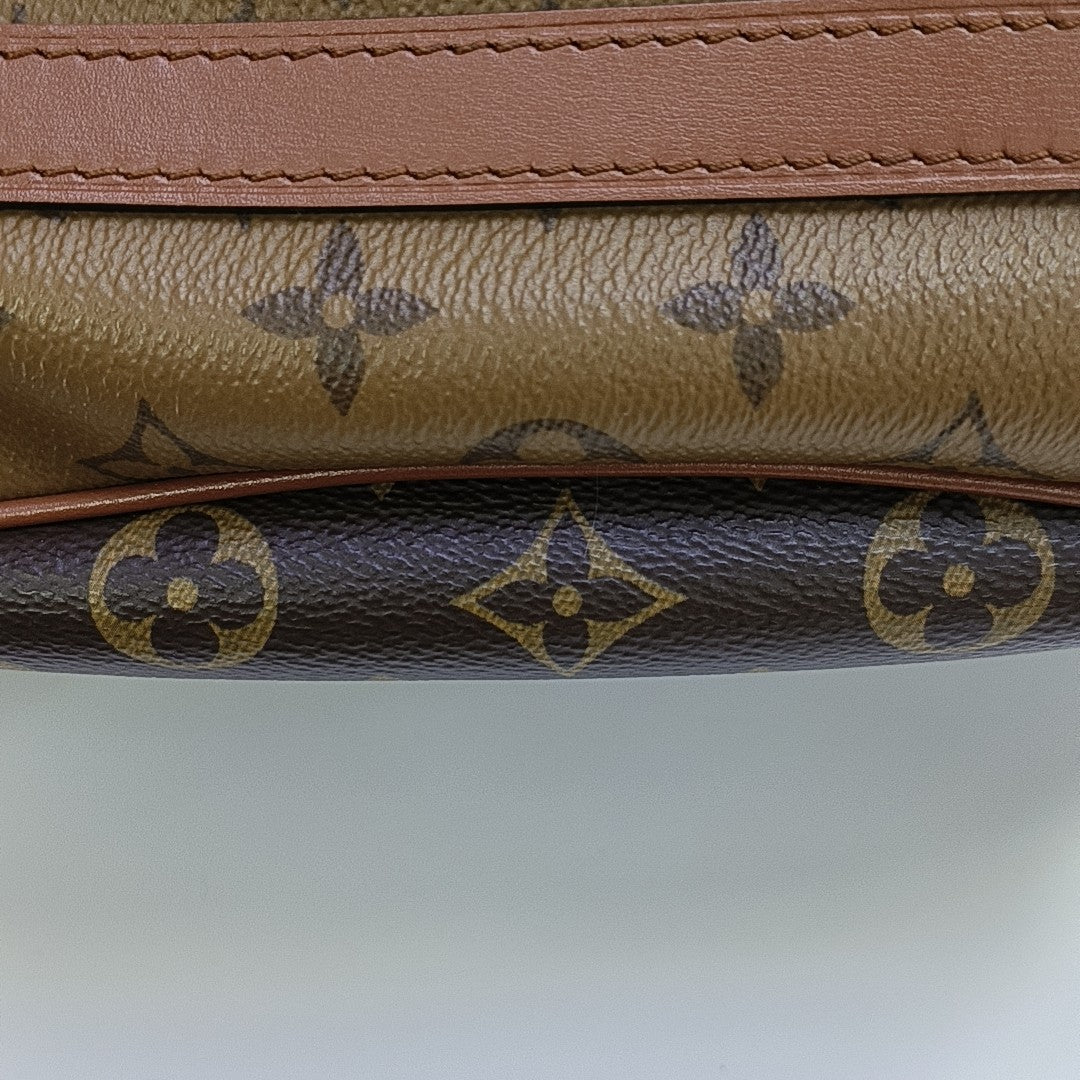 LOOP HOBO Monogram Coated Canvas Brown